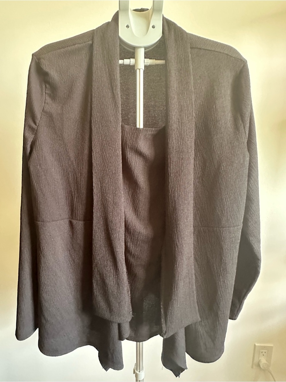 Open-Front Draped Blazer Jacket - Black
